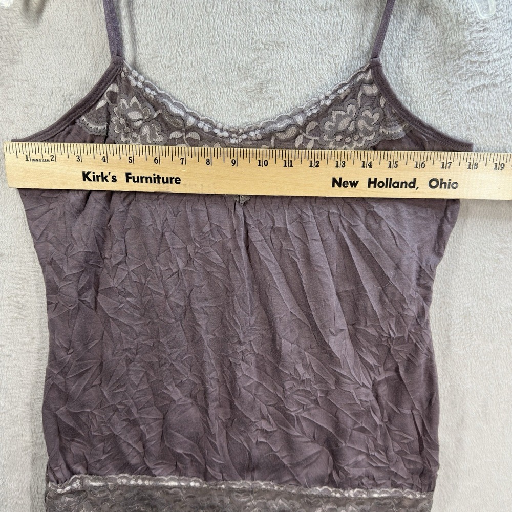 Maurices Womens Lace Trim Y2K Cami Tank Top Size L Forest Fairy Crinkle Preppy‎ - Picture 3 of 9